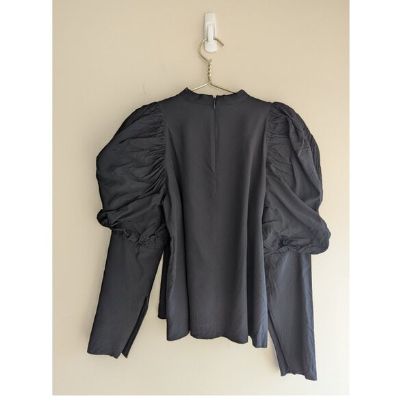 & OTHER STORIES Puff Shoulder Mock Neck Blouse - Picture 5 of 11